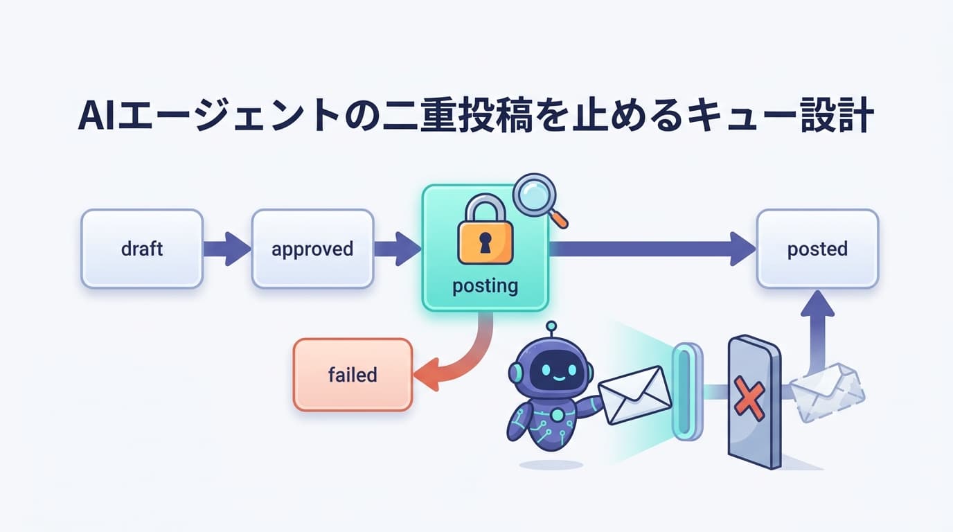 AIエージェントの二重投稿を止める排他claim設計｜Notionキューのstatus遷移 実装記録