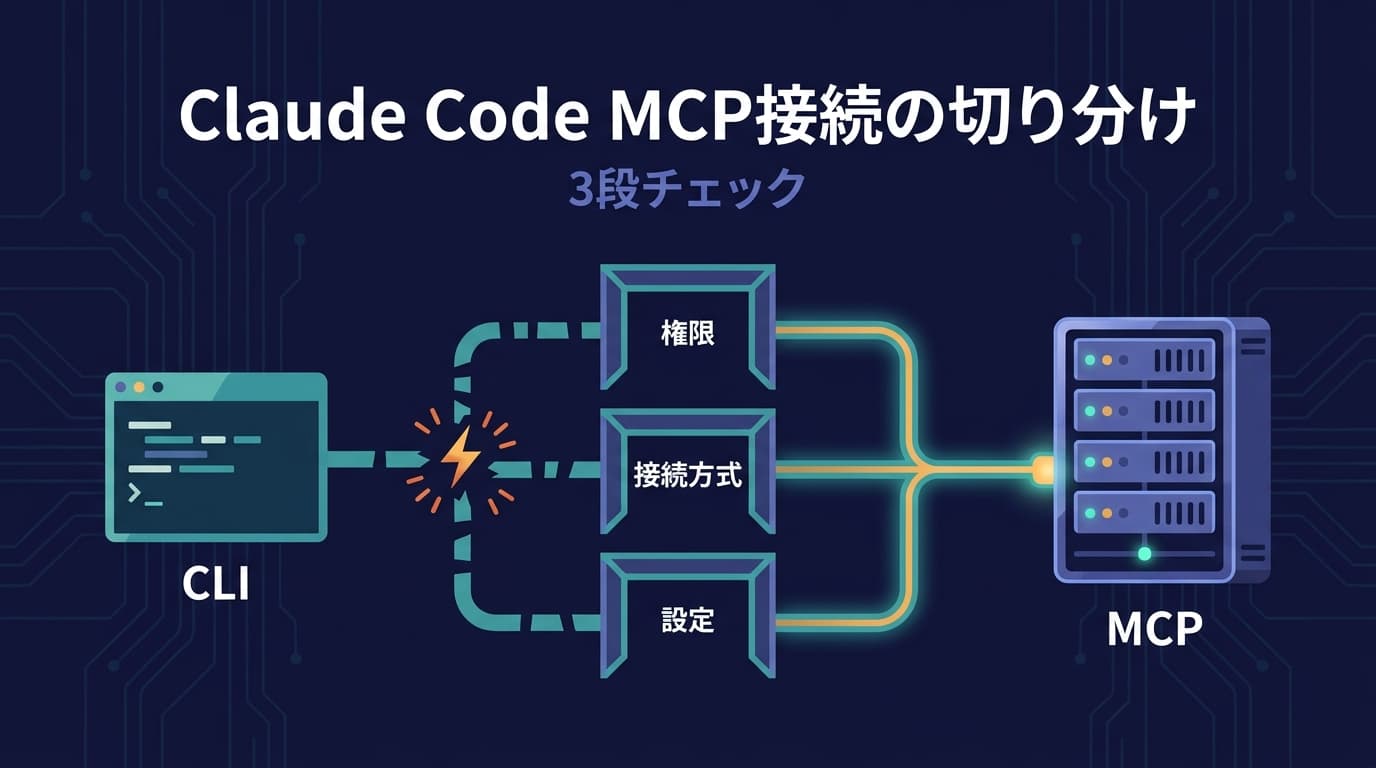 Claude CodeでMCPに接続できない時の切り分け方｜設定・接続方式・権限の3段