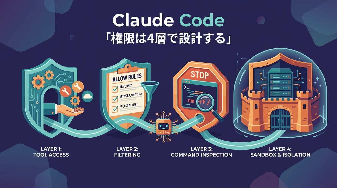 Claude Codeの権限設定4層ガイド|denyを厚くするだけでは守れない