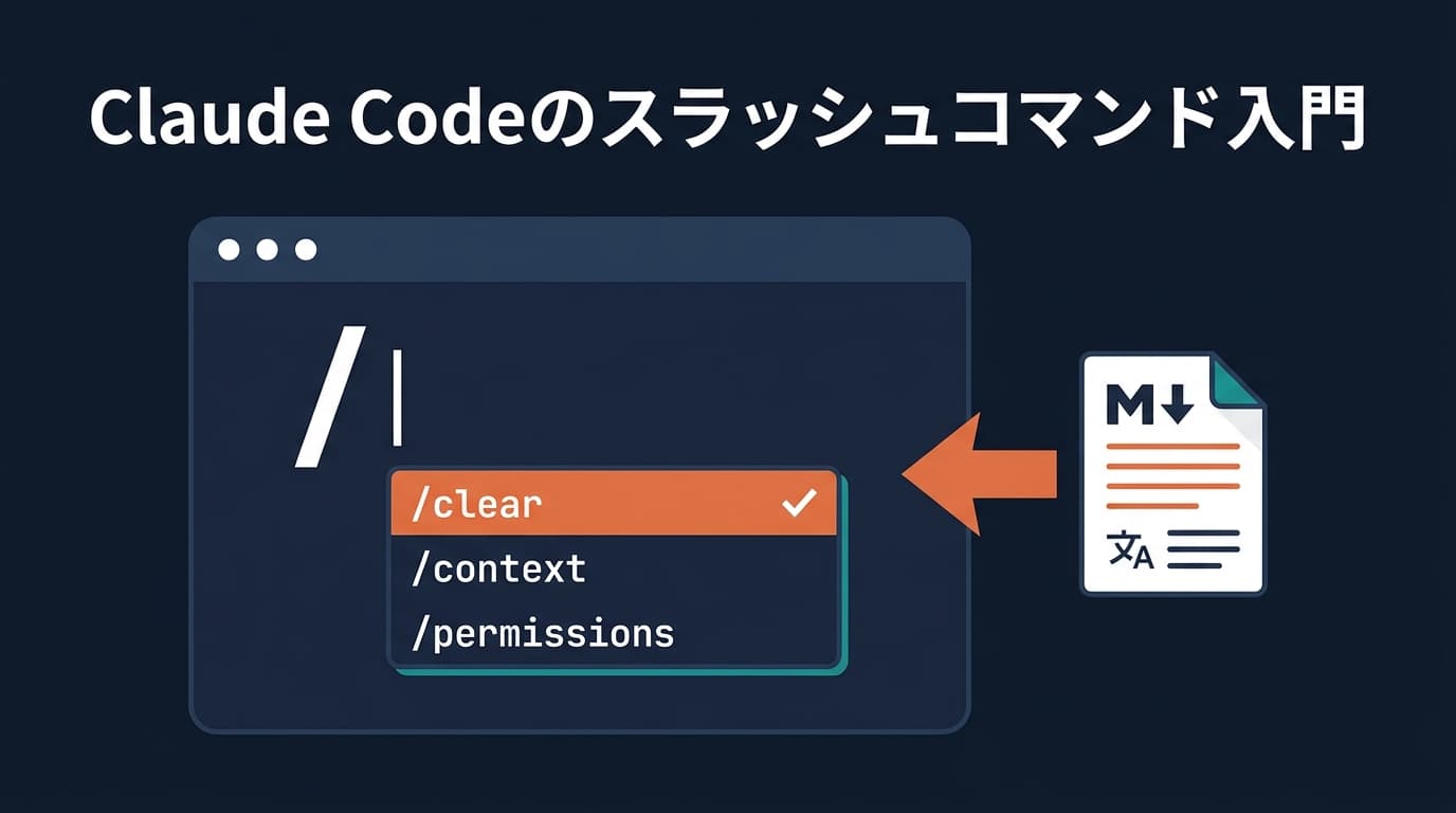 Claude Codeのスラッシュコマンド入門|カスタムコマンドの作り方と使い分け