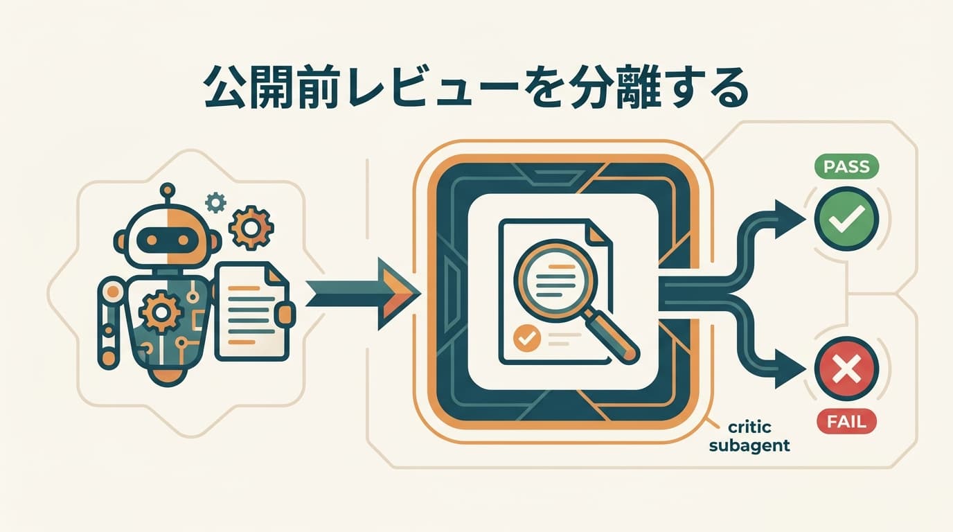 Claude Codeのサブエージェントで公開前レビューを分離する|critic実装記録